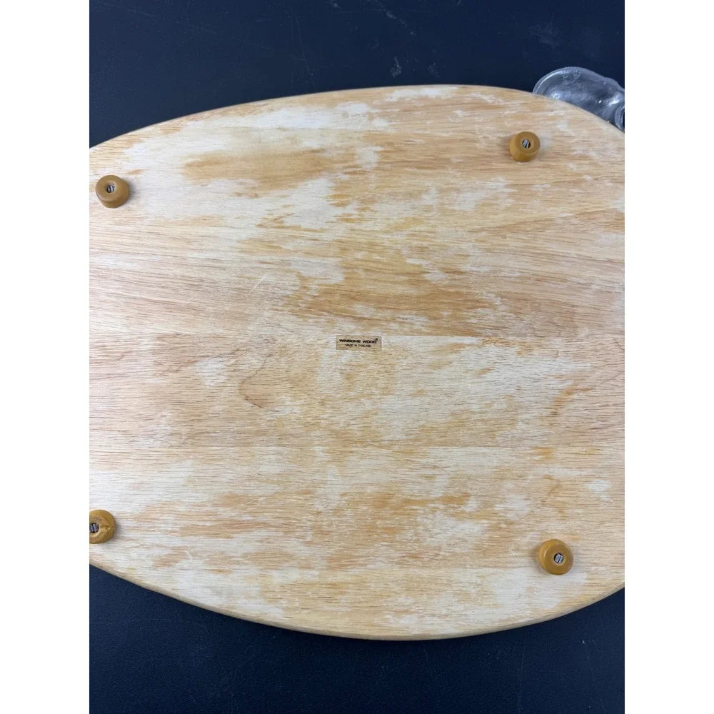 Winsome‎ Wood Vintage Turkey Cutting Board Serving Platter Metal Head Tail 22in